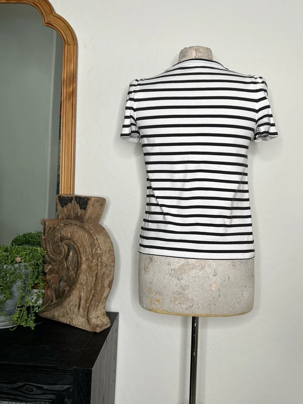 kate spade Black & White Striped Short Sleeve Crewneck Tee